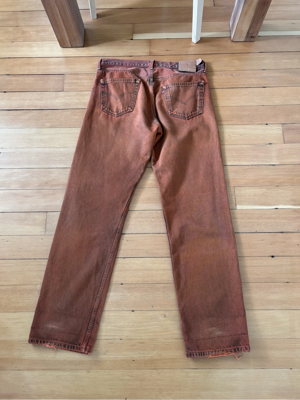 Vintage Levi’s 501 really unique rust wash 1990s high rise straight leg - Picture 3 of 13